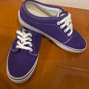 Women purple lace up Vans shoes